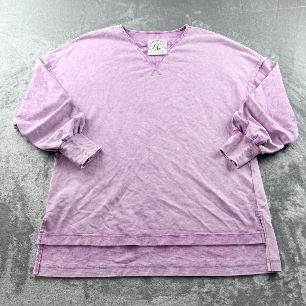 Bates Boutique Part Of Society Women's Medium Top Purple Sweatshirt Oversized